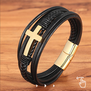 pulseira crucifixo masculino