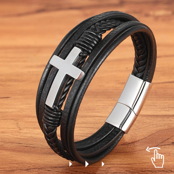 pulseira crucifixo masculino