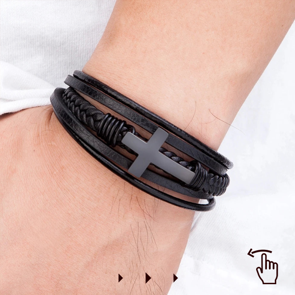 pulseira crucifixo masculino