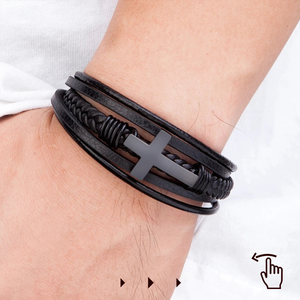 pulseira crucifixo masculino